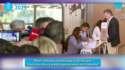 Macri anticipó un ballotage y afirmó que "hace tres años y medio que estamos sin Gobierno"