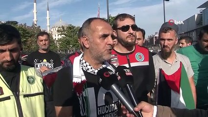 Yüzlerce motosikletli Filistin'e destek için konvoyda buluştu