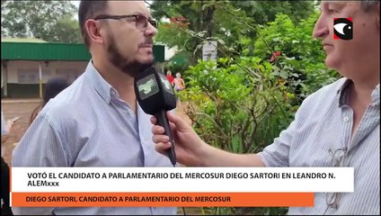 Votó el candidato a parlamentario del Mercosur Diego Sartori en Leandro n. Alem