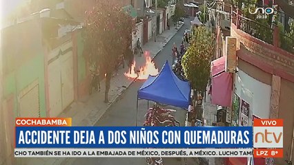 Accidente deja a dos niños con quemaduras