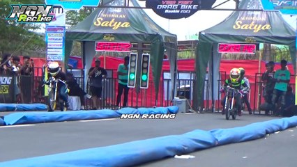 PANAS!! BALAP DRAG 201M, DUEL SUZUKI SATRIA FU DRAG BIKE