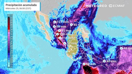 Modelo ECWMF -  Acumulado de lluvias en milímetros
