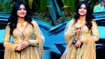 Rashmika Mandanna का Golden Outfit में दिखा गॉर्जिसय लुक