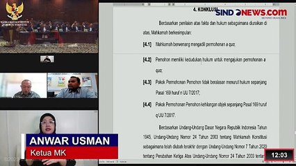 Скачать видео: Breaking News: Mahkamah Konstitusi Tolak Uji Batas Usia Capres-Cawapres Maksimal 65 Tahun