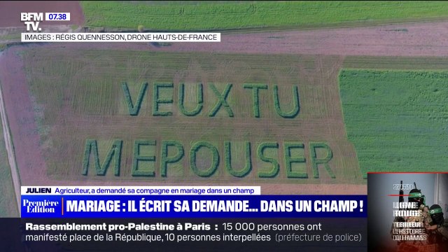 Cet agriculteur demande sa compagne en mariage avec des lettres géantes taillées dans son champ