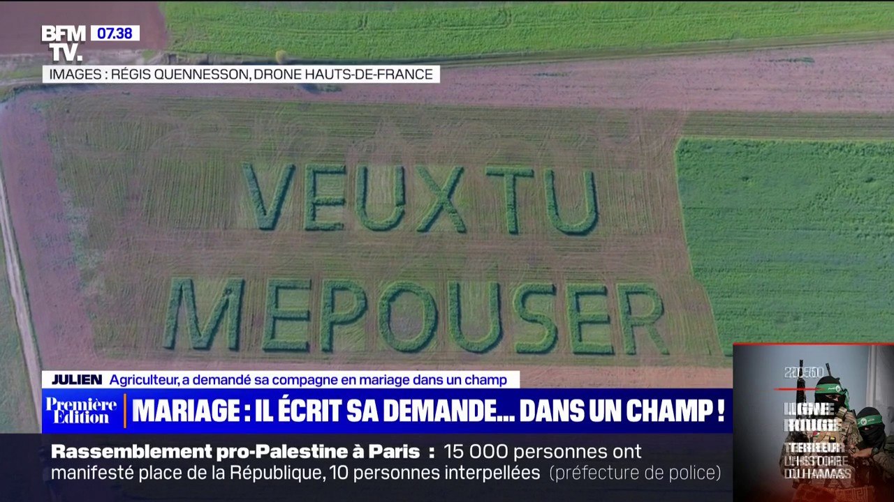 Cet agriculteur demande sa compagne en mariage avec des lettres géantes taillées dans son champ