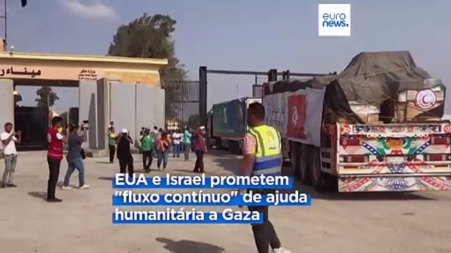 Mais 14 camiões de ajuda humanitária entram em Gaza