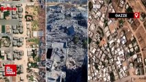 İsrail'in Gazze'de yıktığı mahalle uydudan görüntülendi