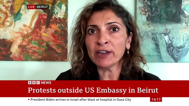 Lebanon protesters outside US embassy in Beirut after Gaza hospital blast - BBC News_2023 10 23_09 42 44_1_345