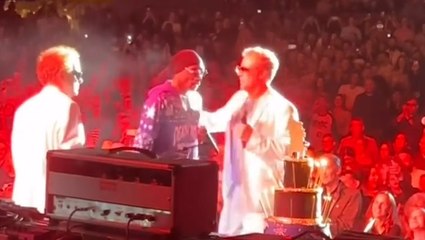 Step Brothers actors Will Ferrell and John C. Reilly join Snoop Dogg on stage