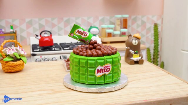 Amazing Miniature Milo Cake Decorating | Tiny Chocolate Cake Recipe
