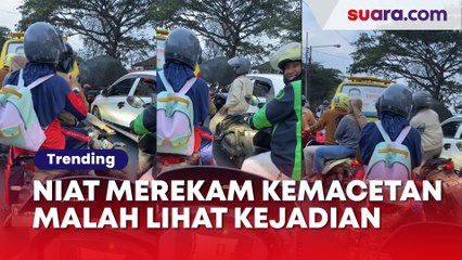 Niat Merekam Kemacetan Malah Lihat Kejadian Tak Terduga! Netizen: Lemes Bestie, Belum Makan