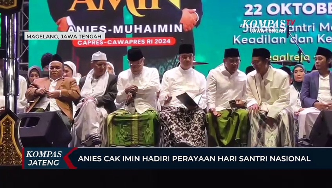 Pasangan Anies Cak Imin Hadiri Perayaan Hari Santri Nasional di Magelang