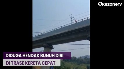 Bikin Geger! Pria di Padalarang Gelantungan di Trase Kereta Cepat Whoosh
