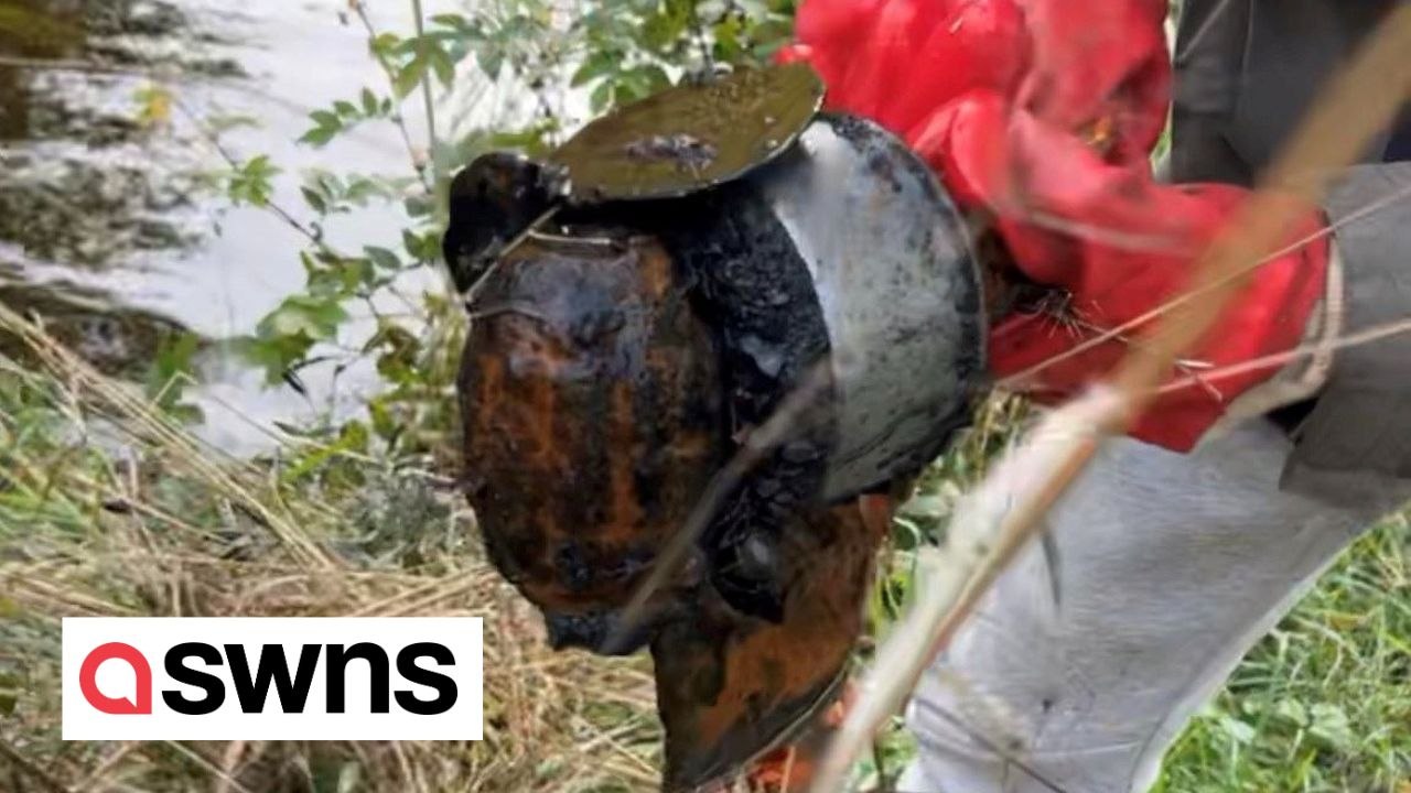 Magnet fishermen spark bomb scare after pulling live grenade from canal