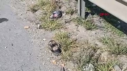 TEM’de devrilen motosikletin sürücüsünün kolu koptu