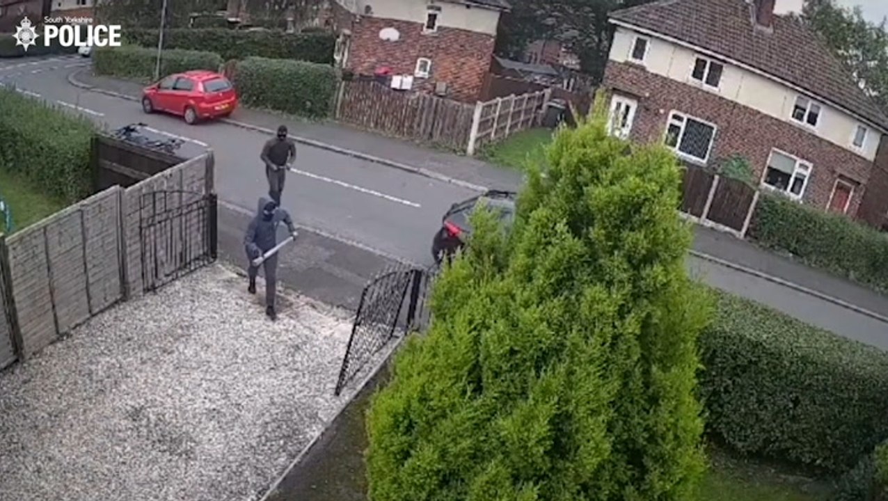 Baseball bat-wielding quadbike riders violently attack family’s home and car