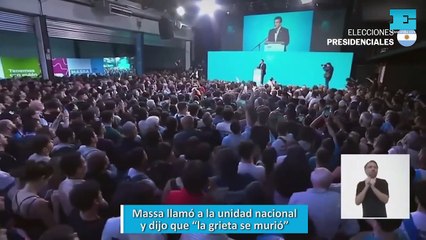 Massa llamó a la unidad nacional y dijo que “la grieta se murió”