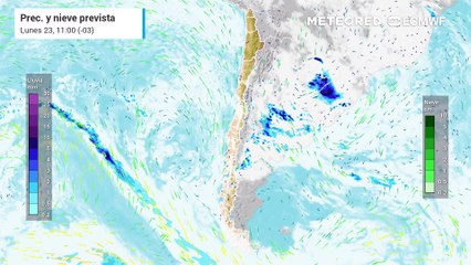 Las altas presiones van en retirada, dejando avanzar los sistemas frontales sobre Chile esta semana