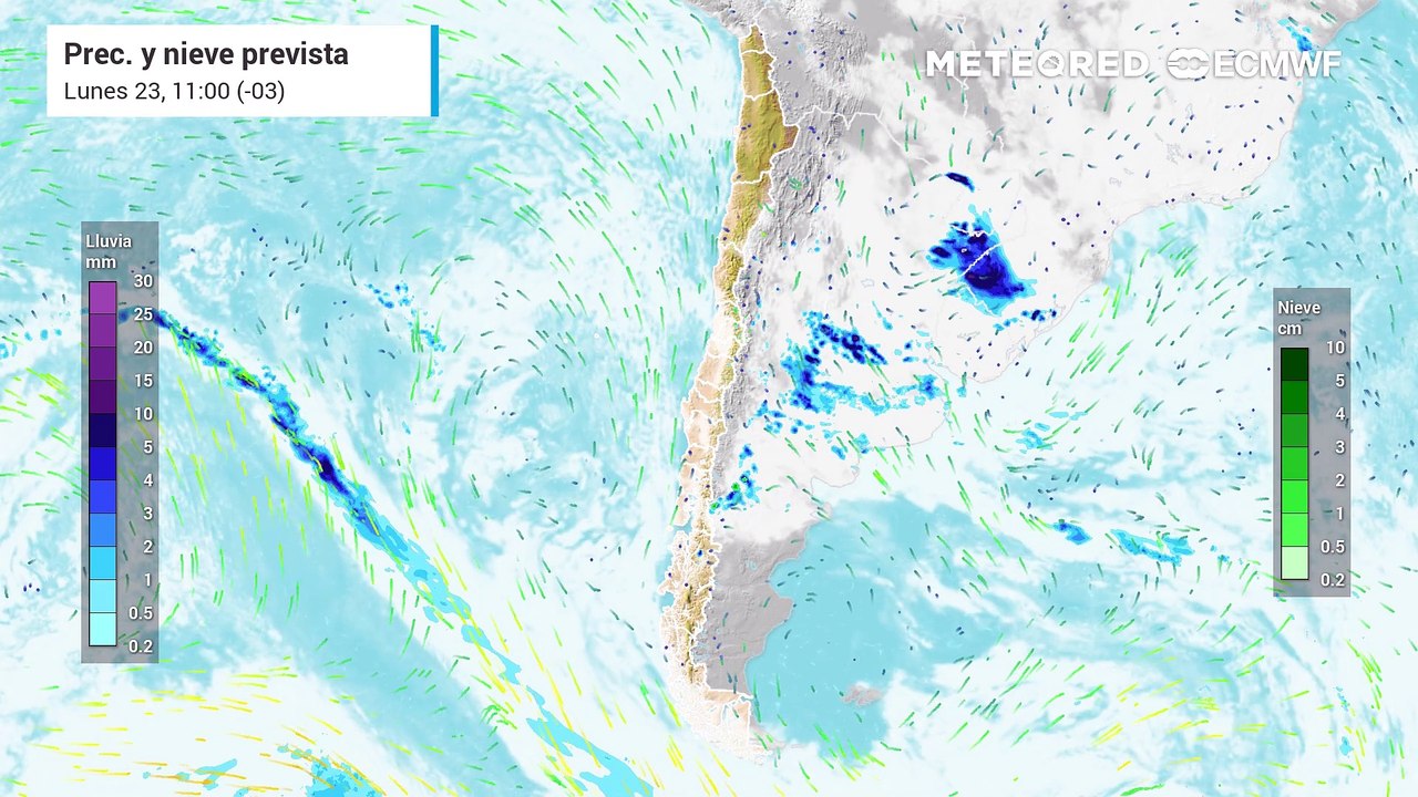Las altas presiones van en retirada, dejando avanzar los sistemas frontales sobre Chile esta semana