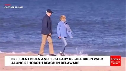 Reporter Yells At Biden About US Hostages Taken By Hamas As He Walks Delaware Beach With First Lady