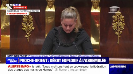 Mathilde Panot sur le conflit israélo-palestinien: "Nous, insoumis, n'auront pas à rougir devant l'Histoire de défendre la position historique de la France"