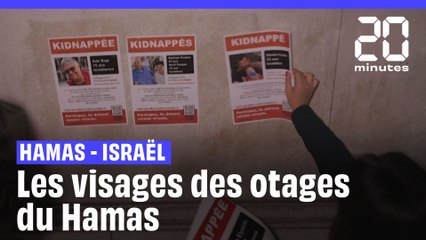 下载视频: Guerre Hamas - Israël : Le visage des otages enlevés par le Hamas partout dans Paris