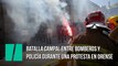 Batalla campal entre bomberos y policía durante una protesta en Orense