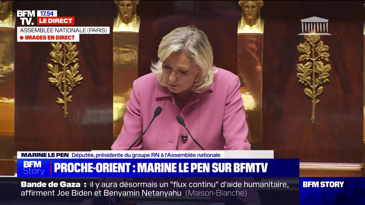 Proche-Orient: "Ces attaques sont un crime contre les hommes et un crime contre la paix", dénonce Marine Le Pen