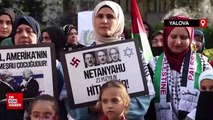 Yalova'da kadınlardan Filistin'e destek için oturma eylemi