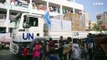 Gaza, un camion di aiuti arriva in una scuola dell'Unrwa