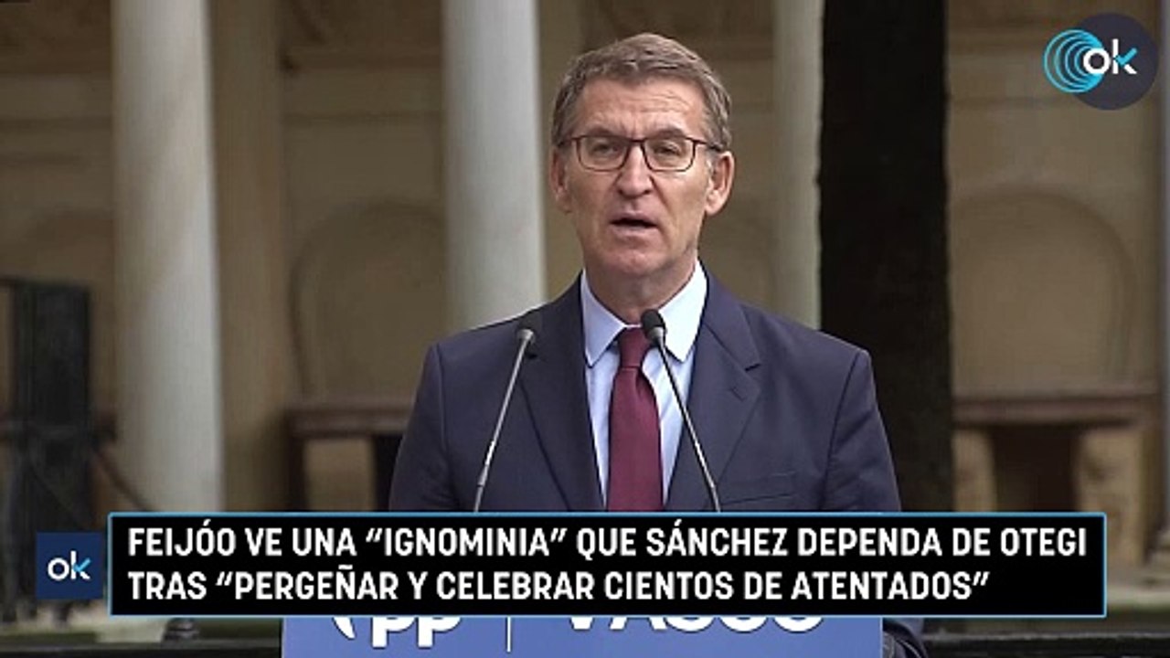 Feijóo ve una "ignominia" que Sánchez dependa de Otegi tras "pergeñar y celebrar cientos de atentados"