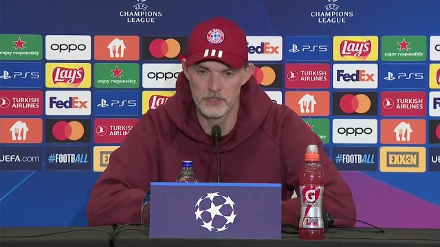 Bayern Munchen Matthijs de Ligt and manager Tuchel on Galatasaray