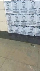 Pegan carteles con el rostro de Christian Cueva a las afueras de Matute.