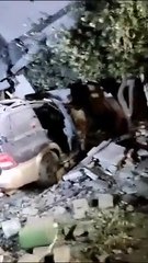 آثار القصف الإسرائيلي على منزل سويلم غرب مخيم جباليا