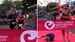 Heartbreaking Moment a Triathlete Falls just a YARD from the Finishing Line after Leading the Race