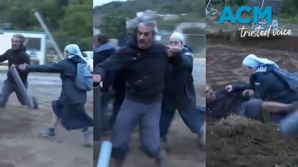 Nun tackles climate activist in brutal takedown