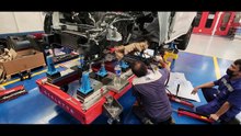 Next-Gen Ford Everest front accident repair. Chassis alignment.
