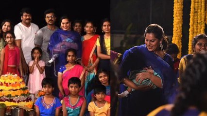 South Actor Ram Charan Upasana First Time Daughter klin kaara संग Celebrate किया Bathukamma Festival