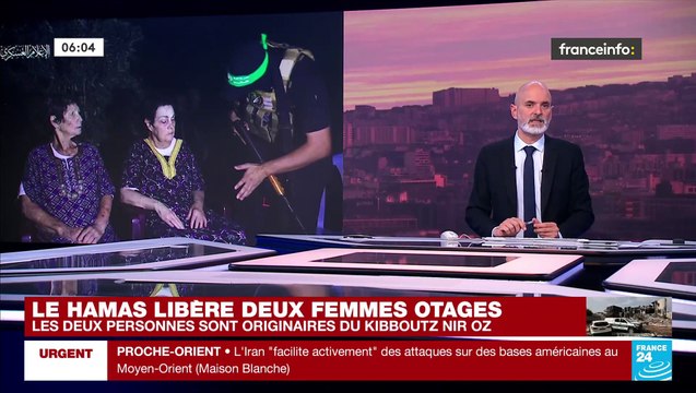 Israël : Les images de la libération cette nuit de deux femmes enlevées par le Hamas lors de son attaque sur le territoire israélien le 7 octobre