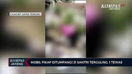 Mobil Pikap Ditumpangi 31 Santri Terguling, 1 Tewas