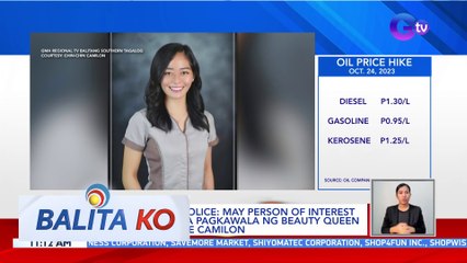 CALABARZON Police: May person of interest na kaugnay sa pagkawala ng beauty queen na si Catherine Camilon | BK