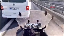 Kağıthane'de motosikletli aniden önüne kıran araca çarptı
