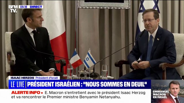 Nous sommes en deuil : Isaac Herzog, président israélien, s'exprime lors de sa rencontre avec Emmanuel Macron