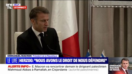 Israël: Emmanuel Macron dénonce une "attaque terroriste atroce"