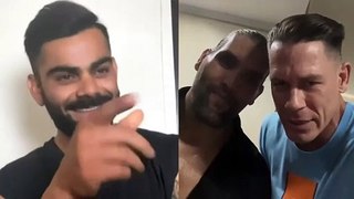 Virat Kohli's reaction when John Cena refused to know him during Video call with The Great Khali