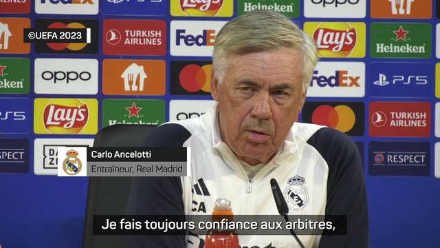 Ancelotti : Je fais confiance aux arbitres, parfois plus, parfois moins