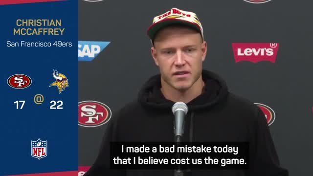 McCaffrey takes blame after 49ers lose second straight game