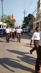 आरएसएस ने किया पथ संचलन, राष्ट्र को परम वैभव के शिखर तक पहुंचाने का लिया संकल्प