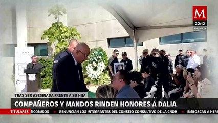 Homenaje a la agente Dalia Consuelo Espinoza Suszek en la comandancia de la FESC